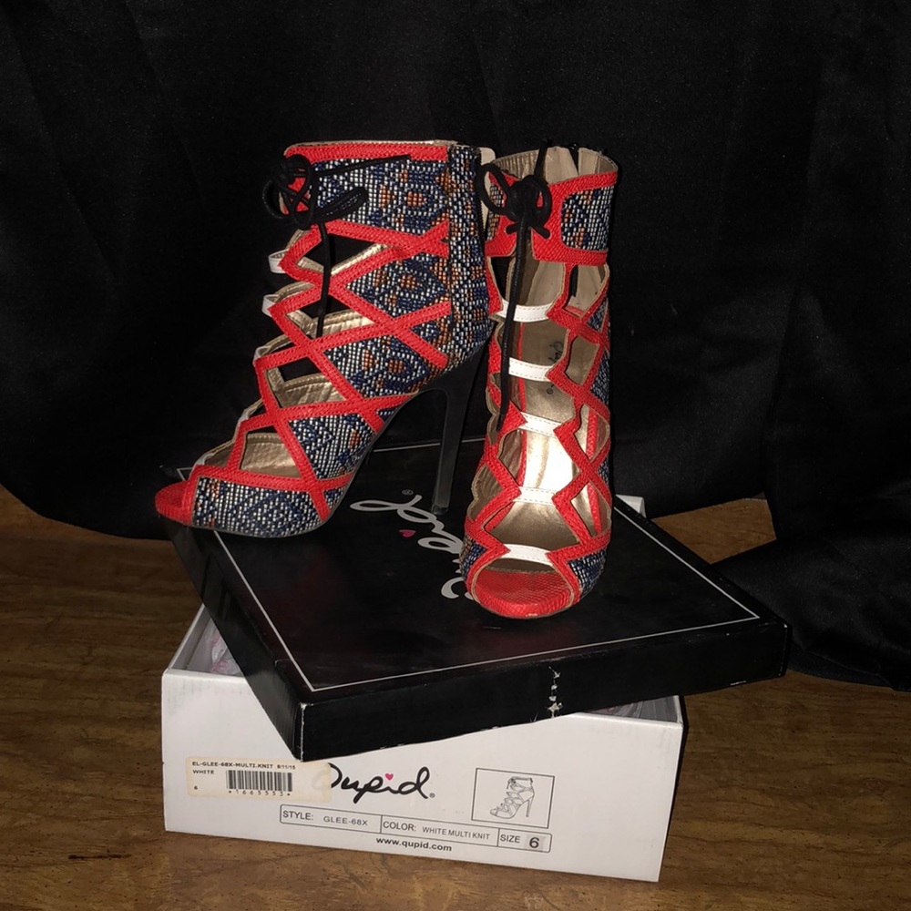 2 for $10 Qupid multicolored heels